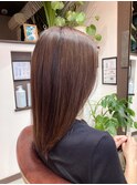 髪質改善艶髪カラーストレート