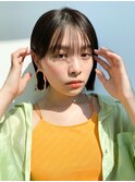透明感暗髪×ミニボブ×シースルーバング×フレンチガーリー