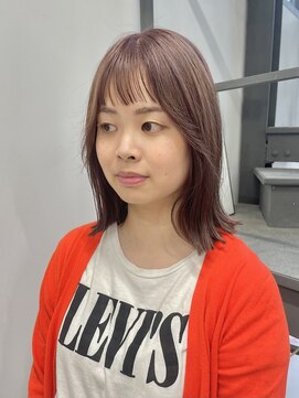 ヘアー アイス 御器所本店(HAIR ICI) 20代外ハネヘルシースタイルピンクベージュミルクティーピンク