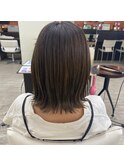 松山市/30代/40代/脱白髪染めハイライトボブ