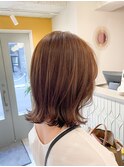 8月#ミディアムヘア#グレージュカラー#シルキーベージュ