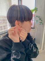テトヘアー(teto hair) マッシュショート、ハイライトカラー、パッツン前髪
