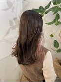 美髪小顔ネビージュロングレイヤーブリーチ髪質改善韓国風池袋