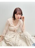 レイヤーボブ ミディアムレイヤー 外ハネボブ 切りっぱなし
