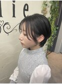 耳掛けショート×ダークグレージュ【下関】【relie】