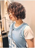 short perm/ベージュ ボブパーマ 20代30代