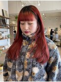 オレンジカラー×レイヤーカット