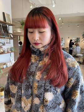 ドレス(DRESS) オレンジカラー×レイヤーカット