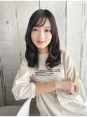 透け感バングのAラインミックスカール
