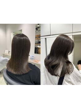 毎日コテやアイロンで髪を巻いている方や韓国風ヘアにしたい方へ！質感再生カラーが人気◎