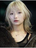 渋谷ケアブリーチカラーレイヤーカットホワイトブロンド金髪韓国