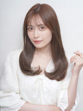 セプト 天神大名(SEPT.) ベージュ ワンカール レイヤーカット シースルーバング