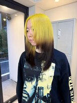 フラム 渋谷(flamme)&nbsp;イエローとブラウンのルーツカラー