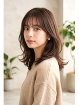 ナンバー ノード 渋谷(N° node) 大人可愛い抜け感レイヤー×耳掛けも映えるマロンベージュ