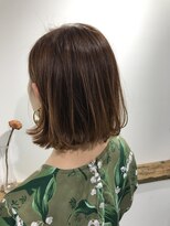 恵比寿_ミニボブ_ハイライトバレイヤージュ_オレンジ