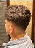 50代ボリュームパーマ×フェード