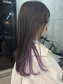 ラス トーキョー(LAS TOKYO) パープルラベンダーインナーミルクティーベージュ顔まわりカット