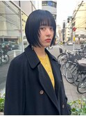 CAF松本/顔まわりデザイン/ボブ/ブルーブラック/大阪美容室