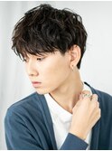 20代30代前髪パーマ束感ダークアッシュツイスパe与野