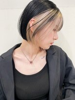 トルネード(TORNADO) 日韓ボブ インナーカラーボブ ホワイト 切りっぱなしボブ t107
