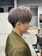 アンディ 御堂筋なんば店(ANDY) ミルクティーベージュ刈り上げツーブロックマッシュ
