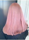ホワイトピンクメルティカラー/ハイトーンフェミニンロング