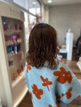 ヘアーワークス ボナ ウニクス店(HAIR WORKS bona) 大人可愛いゆるふわウェーブミディ　デジタルパーマ