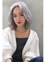 ブラン 栄(Blanc)&nbsp;【Blanc】レイヤーボブ＿ホワイトブロンド＿ボブ＿ブリーチ