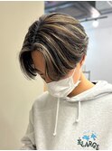 バレイヤージュブリーチダブルカラーハイライトメッシュブリーチ