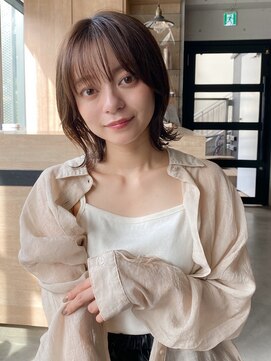 エトラ 渋谷店(etora) 前髪 外ハネボブ 暗めカラー グランマッシュ デザインカラー"