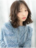 大人美人オリーブブラウン先パーマくびレイヤーr古河20代30代