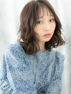 大人美人オリーブブラウン先パーマくびレイヤーr古河20代30代