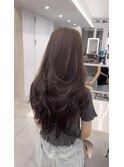 ハイレイヤーレイヤーカットブリーチ無しカラー顔周り韓国