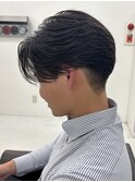 カット　フェザーパーマ　センターパート　ニュアンスパーマ
