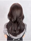顔周りレイヤーロング韓国ヘアココアベージュ_ba569721