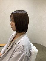 ユッカ 高槻茨木店(YUCCA)&nbsp;オリーブベージュx切りっぱなしボブ