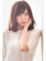 エルデ ナインズ ヘアー スタンド 川口店(elde 9's HAIR STAND)&nbsp;41モーブカラーのワイドバングで大人かわいいくびれミディ 川口