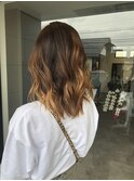 20代30代ハイライトバレイヤージュブリーチ立体感透け感