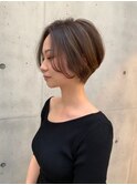 髪質改善カラーハンサムショート