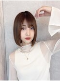 ボブ/ショートボブ/前髪×ブリーチなし韓国ヘア[新宿]