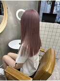 ピンクラベンダー　ハイトーンカラー　ブリーチあり