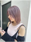ピンクラベンダー　ラベンダーグレージュ　ブリーチあり