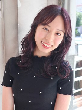 ベレッタ 楠葉店(veretta.) 透き通るラベンダーカラーが印象的！セミロング/センターパート