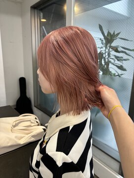 レコ 渋谷(LECO) ほんのりピンクベージュハイトーンボブ