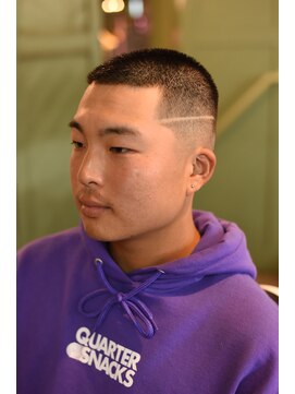 メリケンバーバーショップ フクオカ(MERICAN BARBERSHOP FUK) べリーショートダークアッシュニュアンスパーマ韓国マッシュ