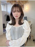 オリーブベージュ/ハイライト/韓国くびれヘア
