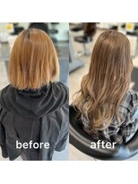 ガルボヘアー 桟橋店(garbo hair)&nbsp;プルシールエクステ 100本 カラー イメチェン ベージュ