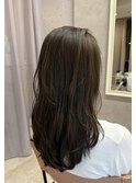 オリーブベージュ+レイヤーカット