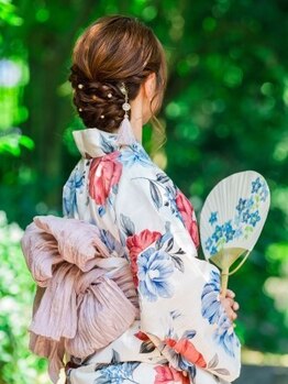 ヘアケアサロン セイブ プラス 久米川店(hair care salon Seibu plus)の写真/【浴衣着付け◎】特別な日を華やかに彩り、最高の一日に☆大切な日のお手伝いをさせていただきます♪