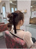 大人かわいい◎リボンポニーのお呼ばれヘア